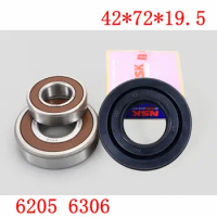 For Panasonic drum washing machine Water seal（42*72*19.5）+bearings 2 PCs（6205 6306）Oil seal Sealing ring parts