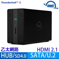 OWC Gemini (2023年版) Thunderbolt 3硬體架構 RAID 適用雙槽2.5/3.5吋SATA或U.2硬碟 並含集線器功能外接盒