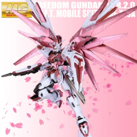 Bandai Gundam Model Kit MG Pink Sakura 2.0 Freedom Gundam Action Figure Collection Toy Figures Chrismas Gift