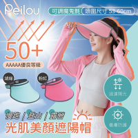 貝柔UPF50+光肌美顏遮陽帽(粉紅/湖綠)