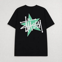 Kaos STUSSY STAR GREEN BLACK TSHIRT 100% ORIGINAL Size XL