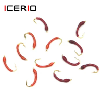 ICERIO 6PCS Classic Trout Nymph Midge Larva Tying Hook Trout Fishing Fly Lure Bait #14