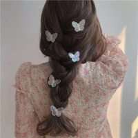 Kẹp Tóc Hình Bướm Hime Cá, Siêu Thanh Lịch, Trong Suốt, Phong Cách Cổ Điển Kẹp Tóc Mái Cô Gái Ngọt N