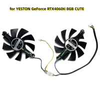Graphics Card Fans for YESTON GeForce RTX4060ti 8GB CUTE PET Cooling Fans Replacement Parts