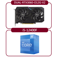 【ASUS 華碩】組合套餐(Intel i5-12400F 處理器+華碩 DUAL-RTX3060-O12G-V2 顯示卡)