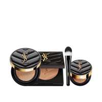 【YSL】官方直營 恆久完美柔霧彩妝組(全新皮革氣墊+蜜粉餅)