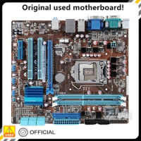 For P7H55-M LE Motherboard LGA 1156 DDR3 8GB For Intel H55 P7H55 Desktop Mainboard SATA II PCI-E X16 Used AMI BIOS