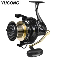 YUCONG Fishing Reel 8000-10000-12000 Series CNC Machine Spinning Reel 4.1:1 Gear Ratio Fresh/Saltwater Pesca Wheel 26-30kg Drag