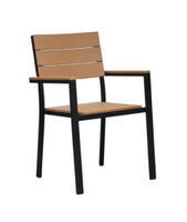 ╭☆雪之屋☆╯鋁製塑木椅(單張椅子不含桌)/戶外休閒桌椅O-419