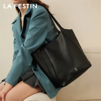 LA FESTIN Original Tote Bag Woman 2023 New Large Capacity Shoulder Bag Leather Handbag Ladies Shopping Bag A-line Door Series