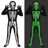 High-Quality Halloween Children's White Skull Ghost Bone Role-Playing Costume Stage Ghost Outfit One