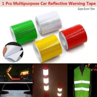 1 Pc Back glue crystal color grid bicycle contour car sticker warning sticker reflective strip tape 5cm * 3 meters