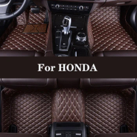 Full Surround Custom Leather Car Floor Mat For HONDA Pilot Vezel Stream Shuttle URV Inspier XRV Clarity CRIDER City Auto Parts