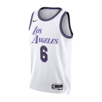 【NIKE 耐吉】球衣 LeBron James Edition Jersey 男款 白 紫 復刻 無袖上衣 洛杉磯(DO9597-101)
