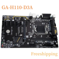 For GIGABYTE GA-H110-D3A Motherboard 32GB LGA1151 DDR4 Mainboard 100% Tested Fully Work