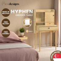 Flexidesignx HAYPHEN Dressing Table with Mirror & Drawer Beech Low Formaldehyde CP2 Board Constructi