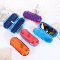 Swim Goggle Case Swimming Goggles Protection Box with Clip &amp; Drain Holes EVA Goggle Case Portable Breathable for Men Women Kids