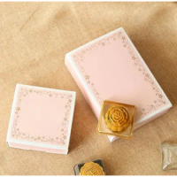 6 Grains Flower Pink Gift Paper Box Slide Open Moon Cake Box Chocolate Packaging Gift Boxes
