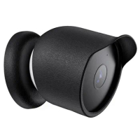 Silicone Case Cover for Google Nest Cam Outdoor Or Indoor (Battery)(Black)