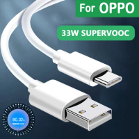 33W SuperVOOC Charge Cable USB Type C Charger For Oppo A96 A97 Reno6 Reno8 Reno7 Z SE Lite K10 A77 A57 F21 Pro 5G