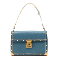 【Louis Vuitton 路易威登 】M92848 經典限量suhali Emerble山羊皮鉚釘藍色肩背包(絕版展示品)