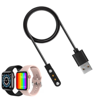 2pin 4mm Magnetic Smartwatch Dock Charger Adapter USB Charging Cable Cord for iWO W26 40MM 44MM Pro Smart Watch Accessories