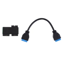 USB 3.0 19PIN One-To-Two Hub with Chip and Modular Cable Design USB 19PIN HUB Motherboard 19PIN Extension Cable 1 to 2