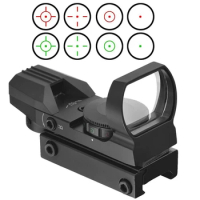 Four-Variable Point Sight Red Point Aiming Telescope Cross Adjustable Holographic Sight Belt Light 11/20 MM Holographic Sighting
