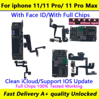 Working Board For iPhone 11/11Pro Motherboard With Face ID Unlocked Logic Clean Free iCloud For iphone 11 Pro Max Plate Tested