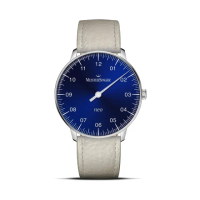 【MeisterSinger 明斯特單指針】NES908 Neo 旭日藍搭配藍寶石玻璃機械手錶(機械錶 自動上鍊)