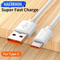 6A 66W USB Type C Cable Super Fast Charging Wire For Data Cord Huawei Mate 40 50 Xiaomi 11 10 Pro SmartPhone USB-C Charger Cable
