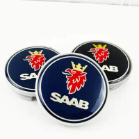 4pcs SAAB 3D 56mm 60mm 65mm 68mm Car Wheel Center Hub Cap Rim refit Creative covers decoration sticker emblem accessories