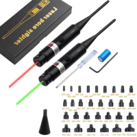 Tactical RedGreen Laser Bore Sight Kit for .177 to .64 .78 Caliber Universal Rifles Pistols Laser Boresighter with Button Switch