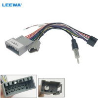 LEEWA 5set Car Audio DVD Player 16PIN Android Power Cable Adapter For Honda CRV/BRV/HRV/JAZZ Radio Wiring Harness #CA6470