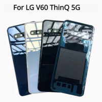 Glass Back Cover For LG V60 ThinQ 5G Rear Housing Door Battery Cover Back Housing With Camera Lens Replacement