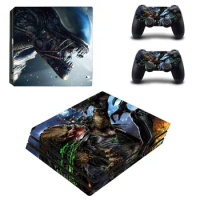 Alien vs Predator PS4 Pro Skin Sticker Decal for PlayStation 4 Console and 2 Controller PS4 Pro Skin Stickers Vinyl