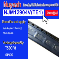 New original spot NJM12904V JRC12904 operational amplifier 12904 patch TSSOP8 Audio Amplifier, 2 Channel(s), 1 Func,Bipolar 5pcs