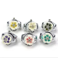new ring watch creative flower electronic watch ring mix design