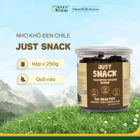 Nho khô đen Just Snack, Nho khô từ Chile kích cỡ Medium quả vừa, Hộp 250g - Ăn Vặt Không thêm đường,