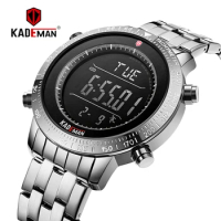 K849 KADEMAN Top Brand Luxury Fashion Men's Sports Watch LCD Digital Display Multifunction Alarm Backlight 3ATM Stainless Steel