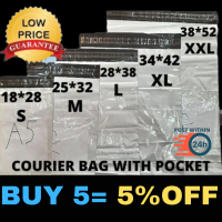 50 Pcs White Courier Bag With Pocket Parcel Bag With Consignment Note Plastic Kurier Packaging with