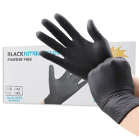 100PCS Black Nitrile Gloves Disposable Gloves for Cleaning Dishwashing Beauty Salons Gloves Tattoo Household Cleaning Supplies