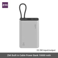 ZMI Built In Cable Power Bank 10000mAh 22.5W P17 Type-C Fast Charging Mi Powerbank Portable Powerbank For iPhone