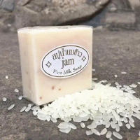 65g Original Whitening Soaps Goat Handmade Soap for Face Savon Feuille Thailand Import Rice Milk Soap Rice Milk Soap