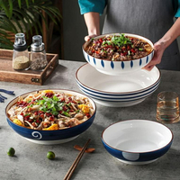 好看的餐具湯碗家用2021新款水果盤大容量超大龍蝦盤子吃播餐具