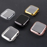 Cover for Apple Watch Case 44 45 41 40 42 38mm Accessories soft All-around TPU bumper Screen Protector iWatch Series se 3 6 7 8