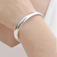 【Ship in 24H】纯银正品心经复古银手镯9999纯银女开口光面足银镯子送妈妈首饰品Sterling Silver Authentic Heart Sutra Retro Silver Brac