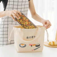 日式保溫飯盒袋上班族簡約可愛手提包帆布學生飯盒包便當包飯袋子