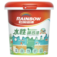 【虹牌】水性調合漆 黑色 1L