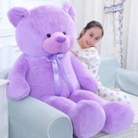 100/120CM Purple Lavender Teddy Toy Big Bear Action Figure Doll Lasso Prop Grab Machine Doll Valentine's Day Gift For Girlfriend